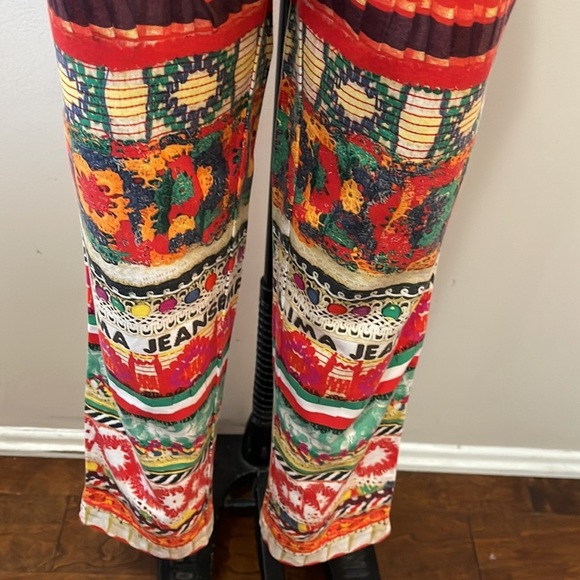 Moschino Green Yellow High Waist Italian Flag Pants - Picture 4 of 13